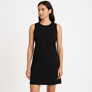 DKNY Black Sleeveless‎ Round Neck Shift Dress Womens Size Casual Active Medium
